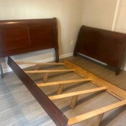 Queen Size Wooden Sleigh Bed Frame for Sale