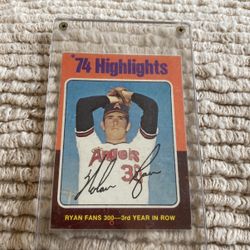 Baseball Card Nolan Ryan Baseball 1975