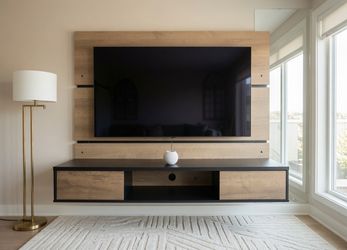LG 55” OLED TV + Floating Media Console Setup