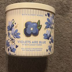 Bath And Body Works 3 Wick Candle Violets Are Blue 