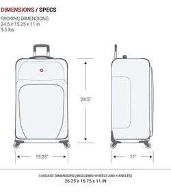 SwissGear Sion Softside Expandable Roller Luggage, Dark Grey, Checked-Medium 25-Inch Thumbnail