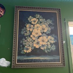 Large Hand Painted Flower Painting