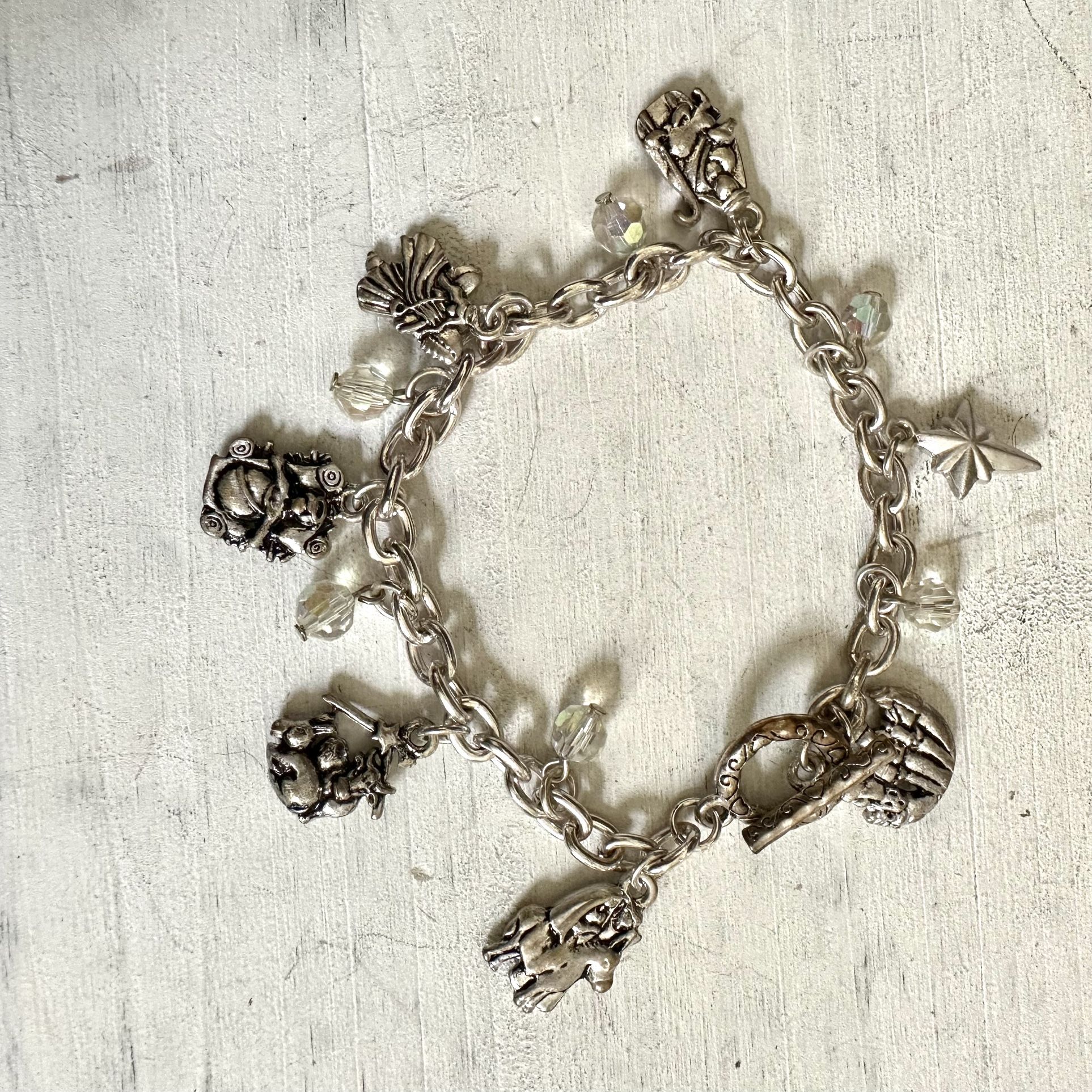 Silvertone Religious Christmas Charm Bracelet