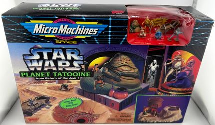 Vintage 1994 Micro Machines Star Wars Planet Tatooine Playset NIB Damaged Box