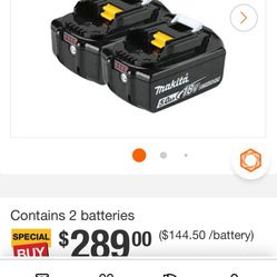 Makitta 18v 5.0 Batteries 