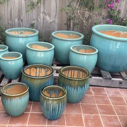 Glazed Flower Pots 