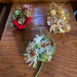 3 Mid Century Xmas Corsages