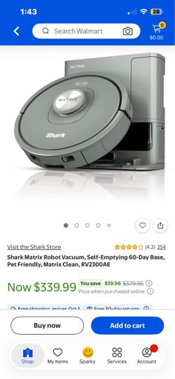 Shark Matrix Robot Vacuum with Self-Emptying Base