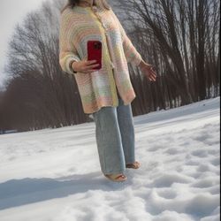 HAND MADE TWIN SET (SWEATER SHELL & LONG CARDIGAN)