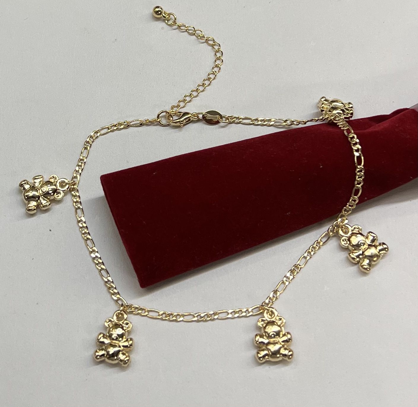 Anklet💥14k Gold Filled Teddy Bear Women Anklet Available In  - Can be worn in the shower -