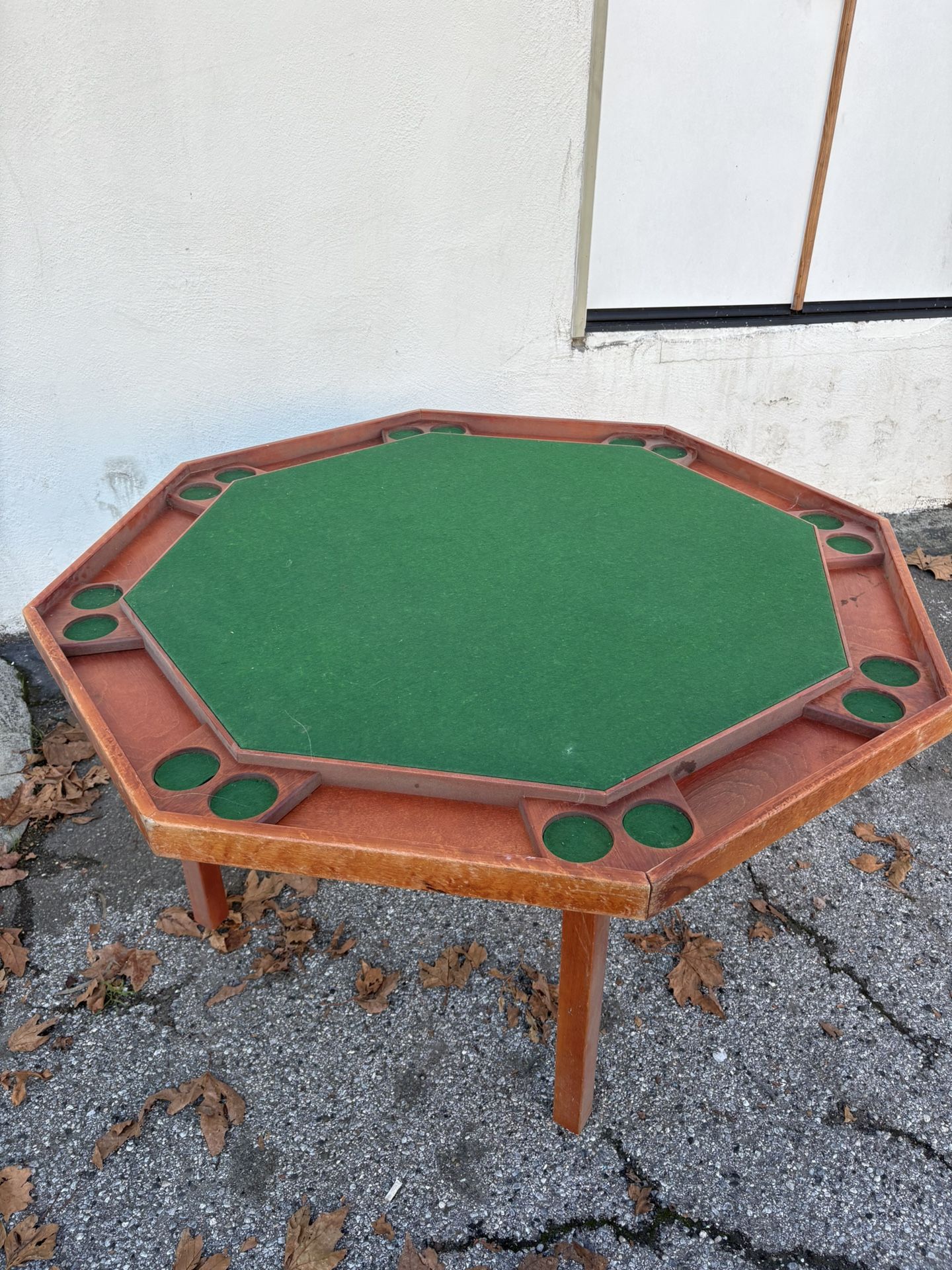 Vintage Real Wood Poker Table 