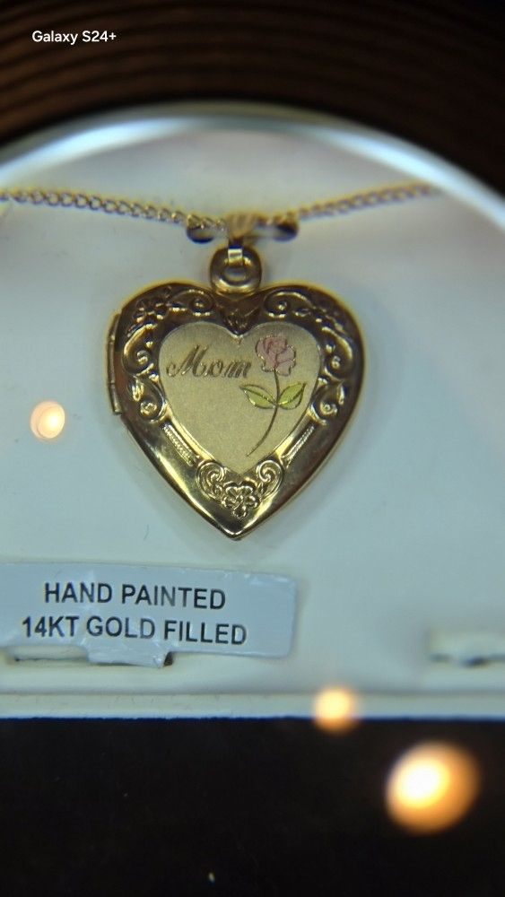 14k Gold Filled Heart Locket Necklace