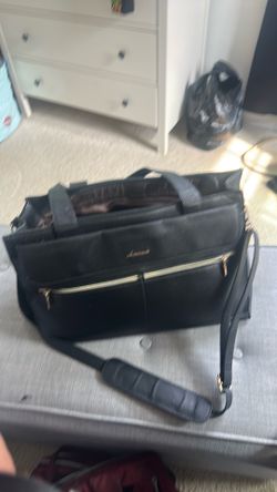 Laptop bag black leather lovevook brand 15 inch