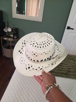 White Woven Straw Sun Hat