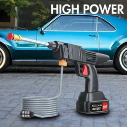 Cordless Electric High Pressure Water Spray Car Gun Portable Washer Cleaner Yard Garden