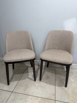 Brand New: Upholstered Solid Wood Dining Chairs (Set of 2)