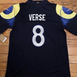 Black Los Angeles Rams Jared verse #8 jersey Not Nacua Stafford Adams 