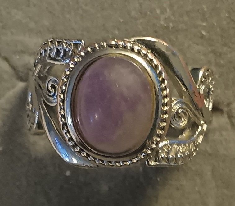 Vintage Amethyst Sterling Silver Flower Ring