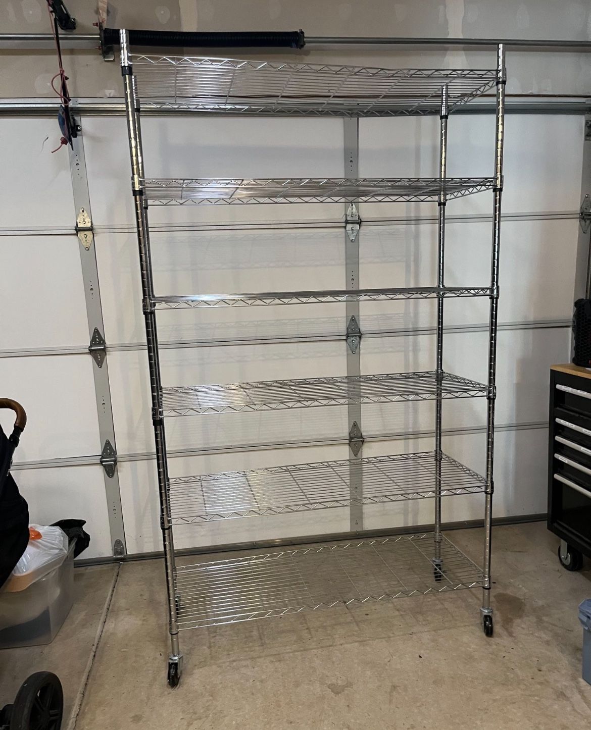 Silver Wire Metal Shelf Garage Storage Pantry Restaurant