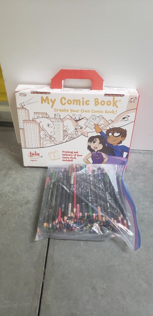 My Comic Book kit(Unopened) With LOTS Of Coloring Pencils