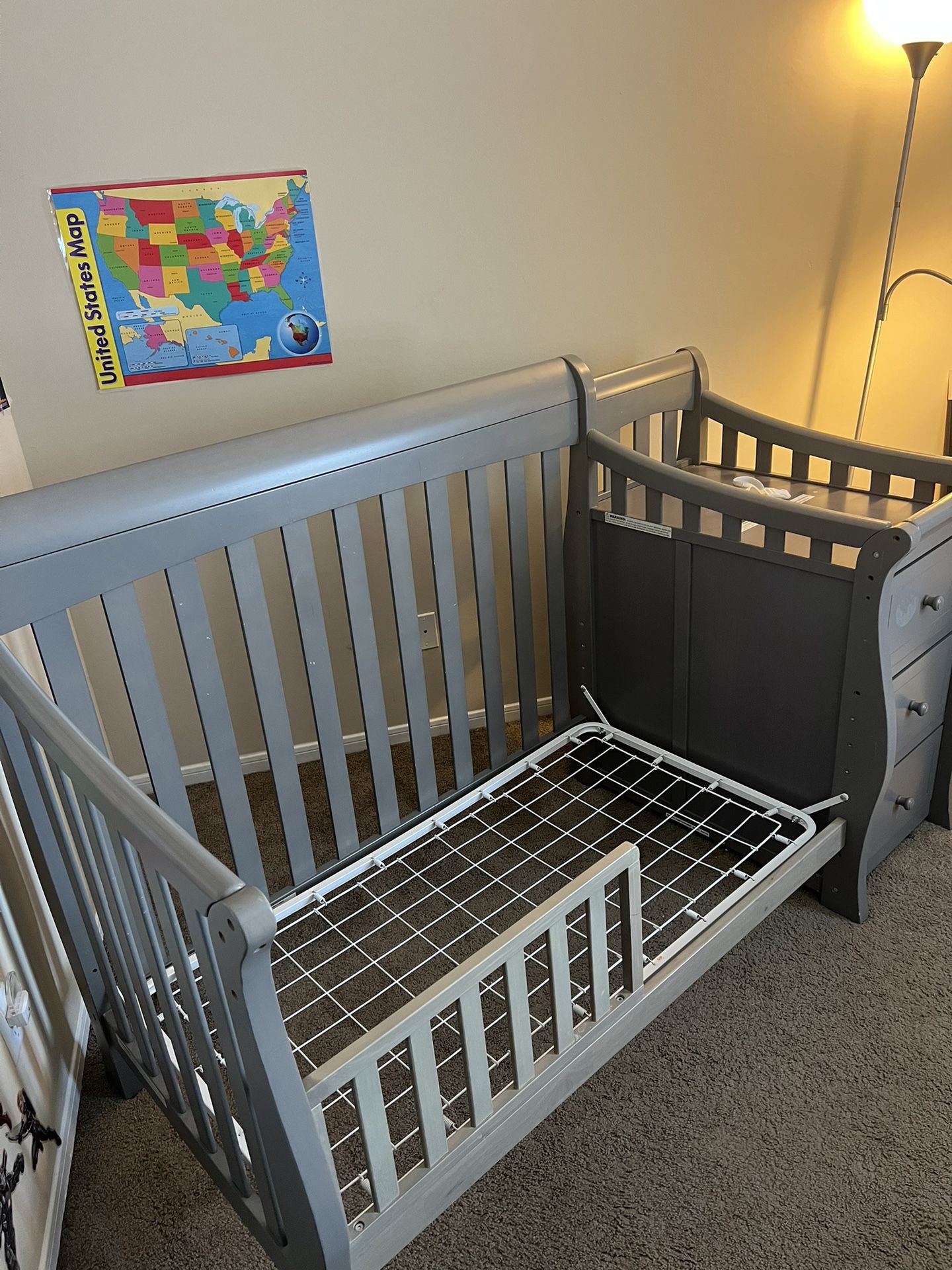 Baby Crib W/attached Changing Table