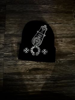 Black and white Chrome Hearts Beanie 