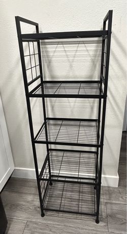 Black Metal 5-Tier Wire Shelving Unit