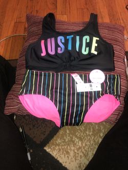 Justice swim suit size girls 14