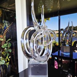 "LOVE KNOT " MURANO Glass Sculpture by Renato Anarta Signed 21" Tall