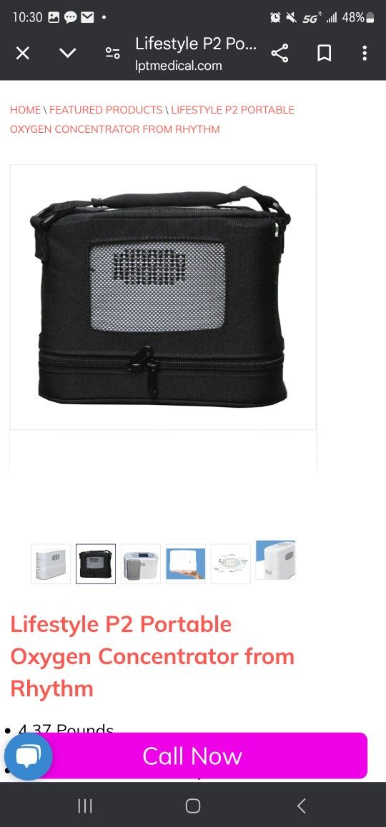 Rhythm P2 Portable Oxygen Concentrates Rhythm P2 Portable Oxygen Concentration With Car Charger Has 5 Hours Of Time And A Shoulder Carrying Bag
