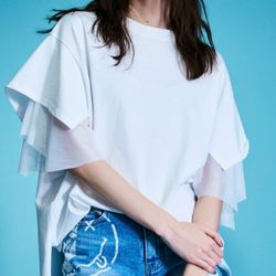 COOLA Back Print Mesh Sleeve Loose T-shirt