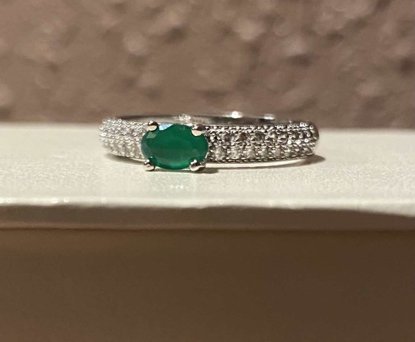 Emerald Ring Sz 7.5,8