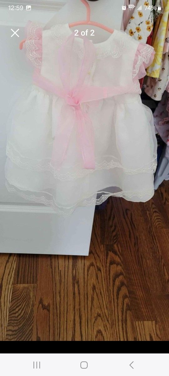 Baptism 12 Month Dress White