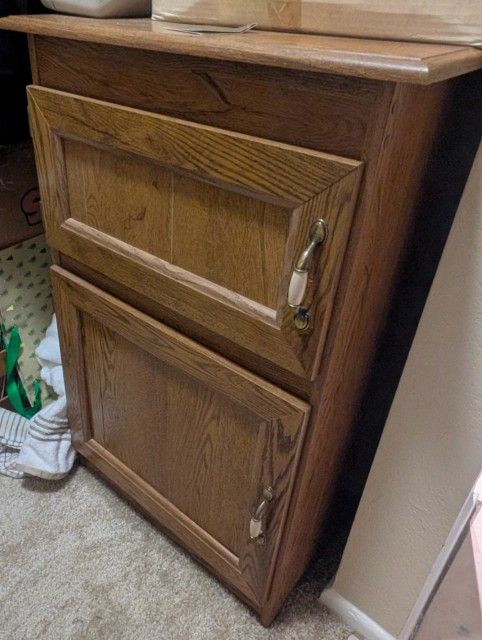 2 Shelve "Ice Box" Wood Cabinet