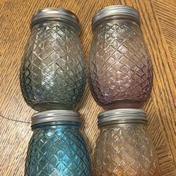 Glass Pineapple Drinking Jars With Lids