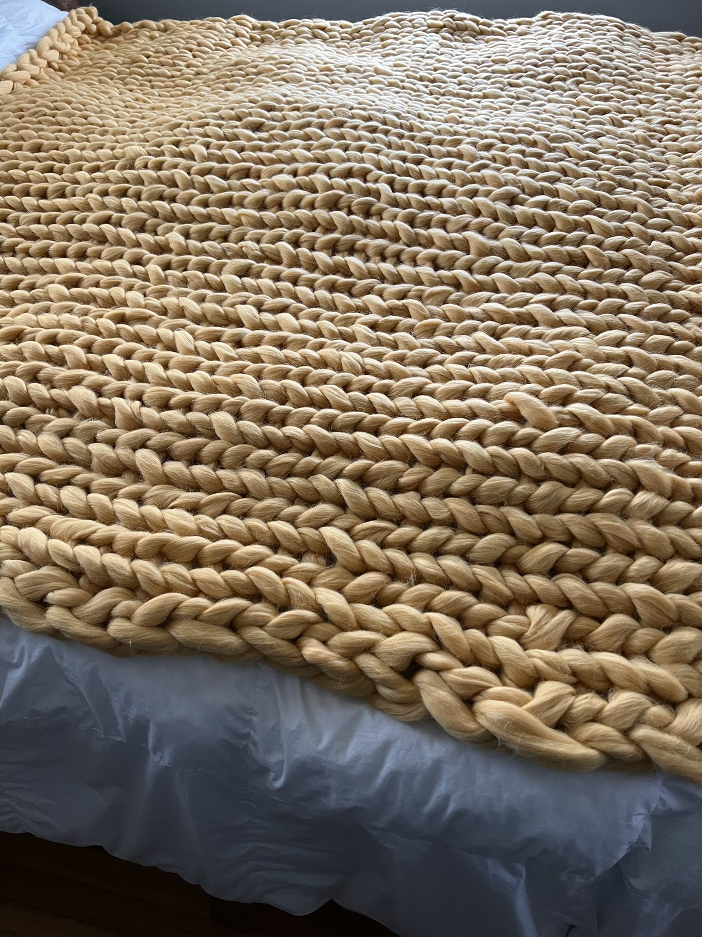 Wool chunky Knit Blanket