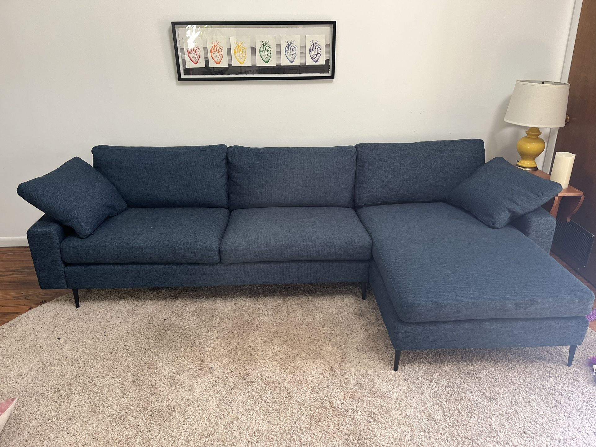 Article Nova Twilight Blue Reversible Sectional