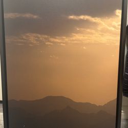 Wooden Frame With Sky Sunset Canvas Print 