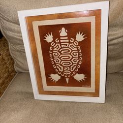 Luis David Sea Turtle Mix Media Wall Art