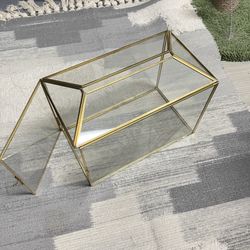 Elegant Golden Glass Card Holder With Slot