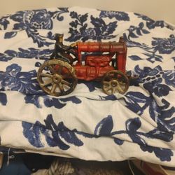 Vintage Cast Iron Farm Tractor And Farmer