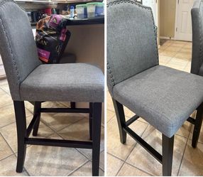 2 Gray Bar Height Chairs