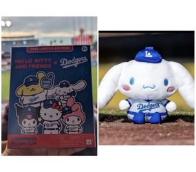 Cinnamoroll Hello Kitty and Friends Limited Edition Surprise Plush Clip LA Dodgers 2026