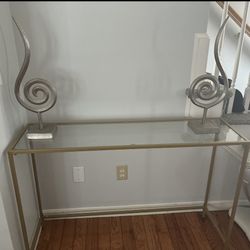 Gold Glass Table 