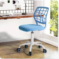 NIB Carnation Blue Plica Office Computer Desk Chair Student Seat