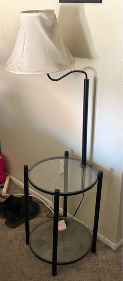 Glass night stand with light