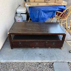 Dark Wood Coffee Table w Storage