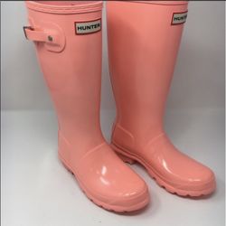 Hunter -Original Kids  Gloss Rain Boot California Sea Shell Size 4(36) New 