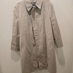 London Fog Tan Trench Coat Button-Front Overcoat