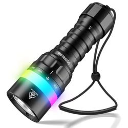 Sofirn SD08 Diving Light, 3200lm Bright Scuba Diving Flashlight, IPX8 Waterproof Rating, with RGB Signal Ring, Submersible up to 100 Meters, Easy Twis